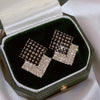 Korea Design Jewelry  Geometric Black White Crystal Earrings Generous Elegant Women's Prom Party Accessories