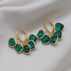 Korea Design Jewelry  Green Love Crystal Tassel Pendant Earrings Elegant Women Prom Party Accessories