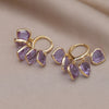 Korea Design Jewelry  Green Love Crystal Tassel Pendant Earrings Elegant Women Prom Party Accessories
