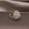 Korea Design Jewelry  Hand Woven White Crystal Round Ring Elegant Women Prom Party Opening Adjustable Ring