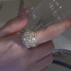 Korea Design Jewelry  Hand Woven White Crystal Round Ring Elegant Women Prom Party Opening Adjustable Ring