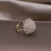 Korea Design Jewelry  Hand Woven White Crystal Round Ring Elegant Women Prom Party Opening Adjustable Ring