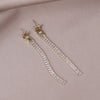 Korea Design Jewelry  Shiny Full Zircon Long Earrings Elegant Women's Wedding Accessories