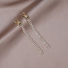 Korea Design Jewelry  Shiny Full Zircon Long Earrings Elegant Women's Wedding Accessories