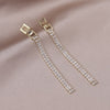 Korea Design Jewelry  Shiny Full Zircon Long Earrings Elegant Women's Wedding Accessories