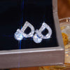 Korea Design Jewelry  Shiny Zircon Letter D Earrings Elegant Women's Prom Party Accessories