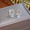 Korea Design Jewelry  Shiny Zircon Letter D Earrings Elegant Women's Prom Party Accessories
