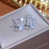 Korea Design Jewelry  Shiny Zircon Letter D Earrings Elegant Women's Prom Party Accessories