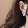 Korea Design Jewelry  Shiny Zircon Letter D Earrings Elegant Women's Prom Party Accessories