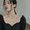 Korea Design Jewelry  Shiny Zircon Necklace Stretchable Adjustable Feminine Clavicle Necklace