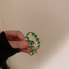 Korea Design Jewelry  Sparkling Crystal Big Round hoop Earrings Modern Girl Bar Party Women Earrings
