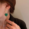 Korea Design Jewelry  Sparkling Crystal Heart Pendant Earrings Modern Girl Bar Party Women Earrings
