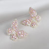 Korea Design Jewelry  Sparkling Full Pink Zircon Butterfly Earrings With Elegant Women Wedding Party earrings