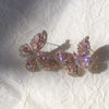Korea Design Jewelry  Sparkling Full Pink Zircon Butterfly Earrings With Elegant Women Wedding Party earrings