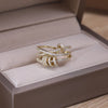 Korea Design Jewelry  Zircon Cross Small Circle Rotatable Ring Elegant Urban Women Daily Work Accessories