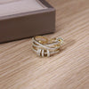 Korea Design Jewelry  Zircon Cross Small Circle Rotatable Ring Elegant Urban Women Daily Work Accessories