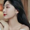 Korea Design Jewelry  Zircon Opal C Shape Half Circle Earrings Elegant Women Daily Work Accessories