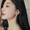 Korea Design Jewelry  Zircon Opal C Shape Half Circle Earrings Elegant Women Daily Work Accessories