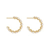 Korea Design Jewelry  Zircon Opal C Shape Half Circle Earrings Elegant Women Daily Work Accessories