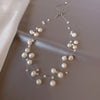 Korea Design Jewelry Natural Freshwater Pearl Hand Winding Necklace Elegant Women Party Accessories
