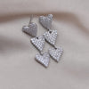 Korea Design Jewelry Silver Color Copper Set Zircon Love Pendant Earrings Elegant Women's Wedding Party Accessories