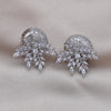 Korea Design Jewelry Silver Color Copper Set Zircon Strawberry Leaf Earrings Elegant Women's Prom Party Accessories