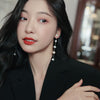 Korea Design Jewelry Simple Freshwater Bead Long Earrings Elegant Women's Accessories