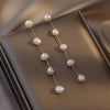 Korea Design Jewelry Simple Freshwater Bead Long Earrings Elegant Women's Accessories