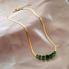 Korea Design Jewelry Simple Green Crystal Pendant Necklace Bracelet Elegant Women Party Accessories