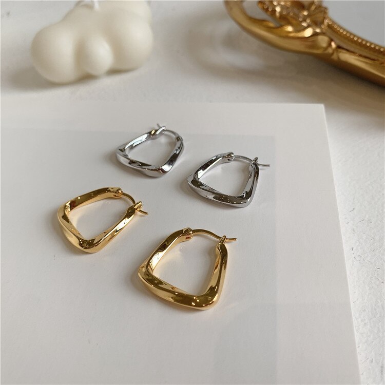 Korea Design Jewelry Simple Irregular Geometric Metal Earrings Women's Work Daily Earrings