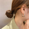 Korea Design Jewelry Simple Irregular Geometric Metal Earrings Women's Work Daily Earrings