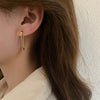 Korea Design Jewelry Simple Metal Pin Metal hoop Earrings Girls Christmas Gifts Women's Daily Work Accessories