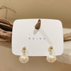 Korea Design Jewelry Simple Pearl Pendant Earrings Elegant Women Daily Work Accessories