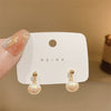 Korea Design Jewelry Simple Pearl Pendant Earrings Elegant Women Daily Work Accessories