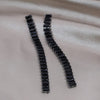 Korea Design Jewelry Square  Black Zircon Long Tassel Earrings Elegant Women's Party Accessories