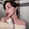 Korea Design Jewelry Sweet Elegant Bow Zirconia Pearl Pendant Earrings Women's Prom Party Accessories