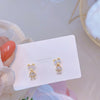 Korea Design Jewelry Sweet Zircon Smart Bear Earrings Girls Unusual Gifts Women's Party Earrings
