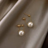 Korea Design Jewelry White Pearl Simple Earrings Elegant Women's Everyday All-match Earrings