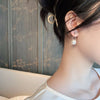 Korea Design Jewelry White Pearl Simple Earrings Elegant Women's Everyday All-match Earrings