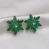 Korea Design Jewelry silver color  Zircon Flower Earrings Elegant Women Shiny Wedding Party Earrings