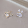 Korea Jewelry 14K Gold Plated Cute Rabbit Zircon Earrings Sweet Girl Gifts Elegant Women Daily Work Accessories