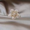Korea Jewelry 14K Gold Plated  Zircon Flower Ring Elegant Women's Prom Party Opening Adjustable Accessories