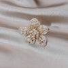 Korea Jewelry 14K Gold Plated  Zircon Flower Ring Elegant Women's Prom Party Opening Adjustable Accessories