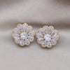 Korea Jewelry 14K Gold plated Copper Set Zircon Water Drop Round Earrings Elegant Women's Prom Party Accessories
