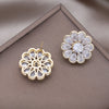 Korea Jewelry 14K Gold plated Copper Set Zircon Water Drop Round Earrings Elegant Women's Prom Party Accessories