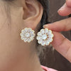 Korea Jewelry 14K Gold plated Copper Set Zircon Water Drop Round Earrings Elegant Women's Prom Party Accessories