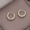 Korea Jewelry 14K Gold plated Simple Geometry Black Zircon Metal Earrings Elegant Women's Daily Work Accessories