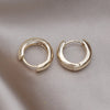 Korea Jewelry 14K Gold plated Simple Geometry Black Zircon Metal Earrings Elegant Women's Daily Work Accessories
