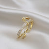 Korea Jewelry 14K Real Gold plating Exquisite AAA Zircon Multilayer Chain Bead Rings Elegant Women's Daily Work Ring