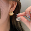 Korea Jewelry Europe America Exaggerated Design Brushed Metal Simple Earrings Gothic Girl Simple Accessories Women
